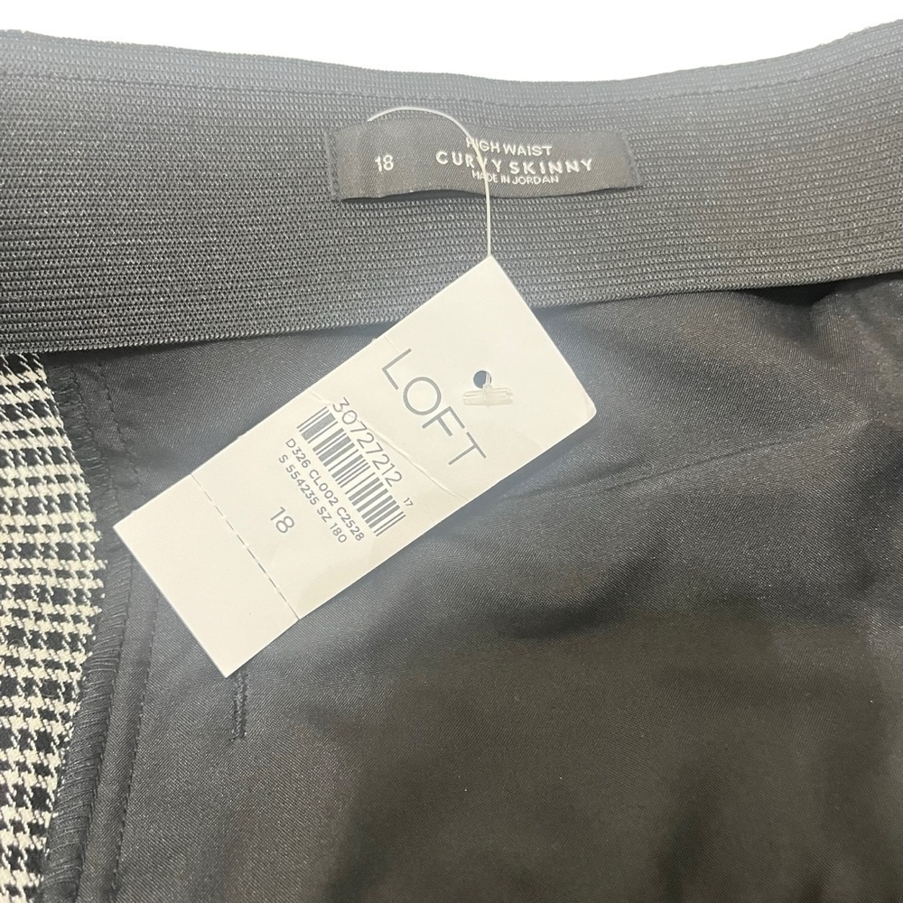 LOFT High Waist Skinny Side Zip Pant in Puppytooth Sz 18 - Picture 10 of 11